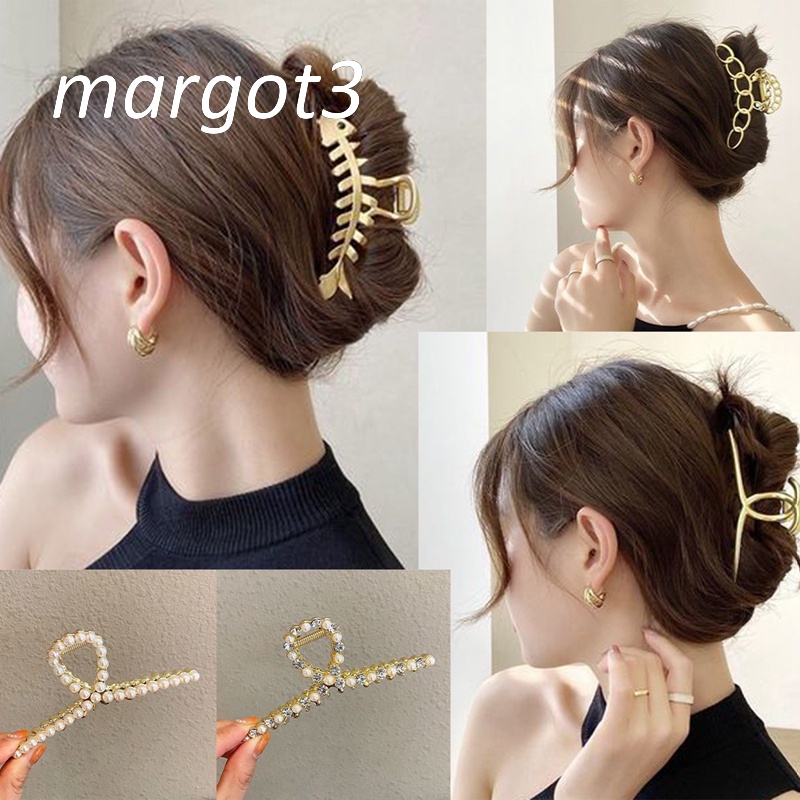 Kẹp Tóc Càng Cua Chất Liệu Acrylic Màu Trắng Đen Phong Cách Hàn Quốc Cho Nữ