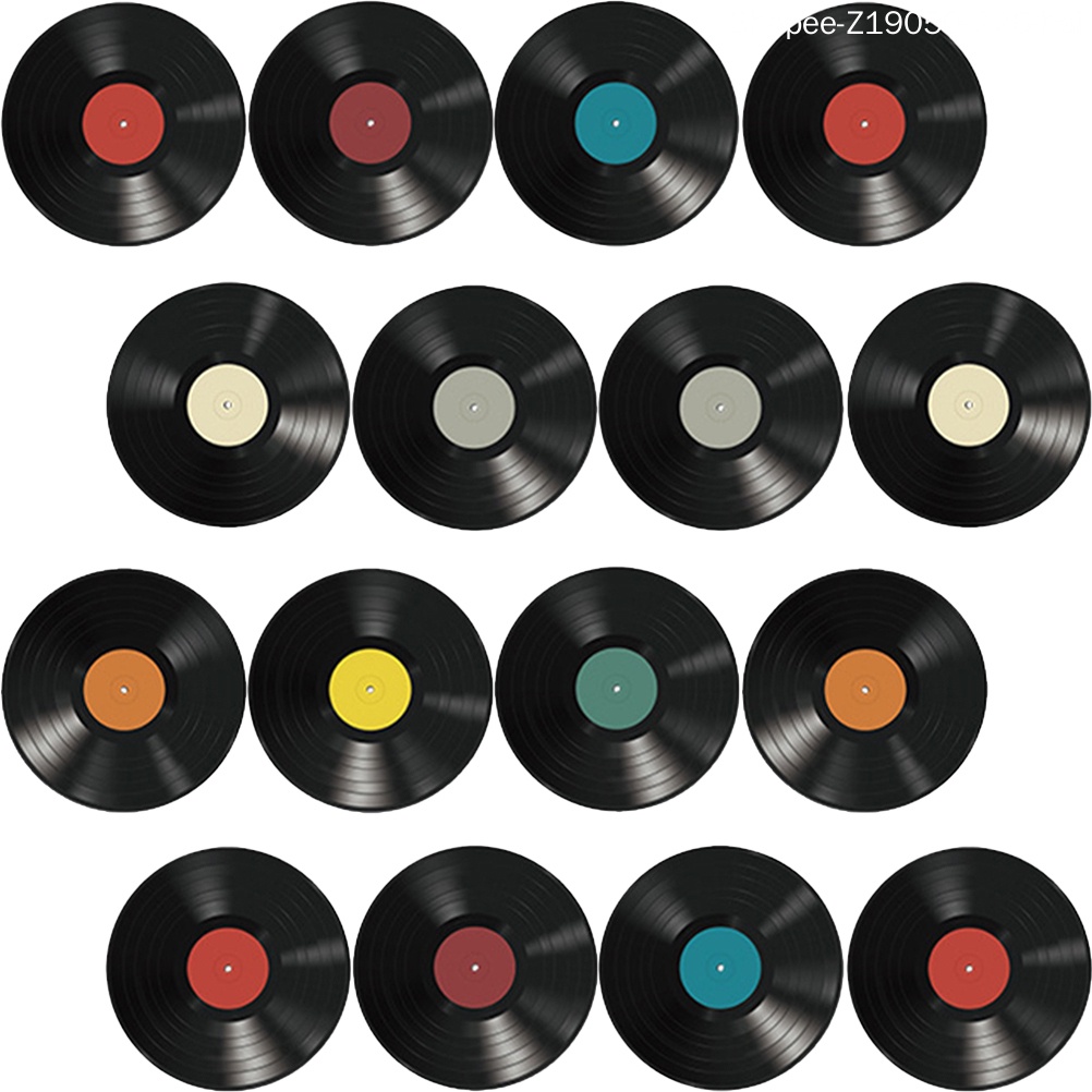 16 Đĩa CD Vinyl Pvc Trang Trí Buổi Dạ Tiệc Disco