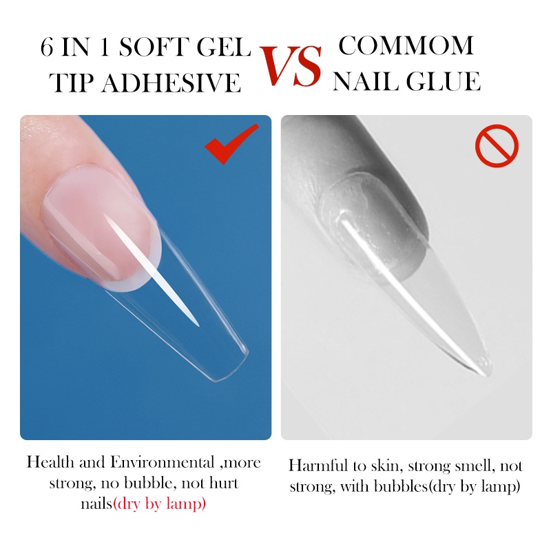 Lọ gel mềm UR SUGAR 6 trong 1 đa năng 15ml dùng nối dài móng tay chuyên dụng