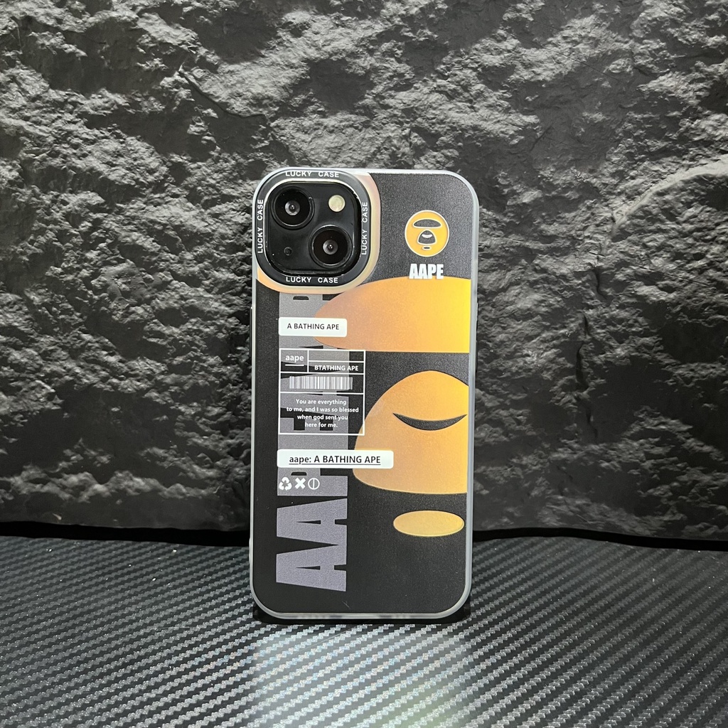 Ốp Điện Thoại In Logo Bape Màu gradient Chống Sốc Chống Rơi Cho iphone 14 11 13 12 X XS Pro Max xr Mini xr 7 8 plus