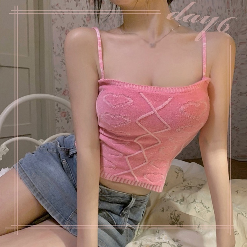 Áo Croptop Dệt Kim Màu Sắc Trơn Phong Cách Hàn Quốc Quyến Rũ Cho Nữ