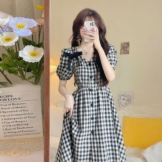Đầm Tay Phồng Kẻ Sọc Caro Xinh Xắn Cho Bé Gái#Đầm Pháp Thiết Kế Mới 2023 Thời Trang Mùa Hè 039