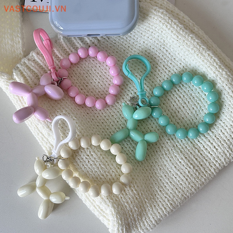 1 Móc Khóa Hình Chú Chó Và Bong Bóng Ngọc Trai Dễ Thương