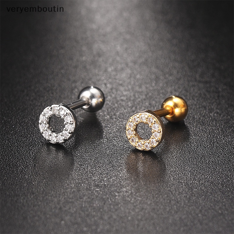 1 Khuyên Tai Dạng Xoắn Ốc Đính Đá Zircon