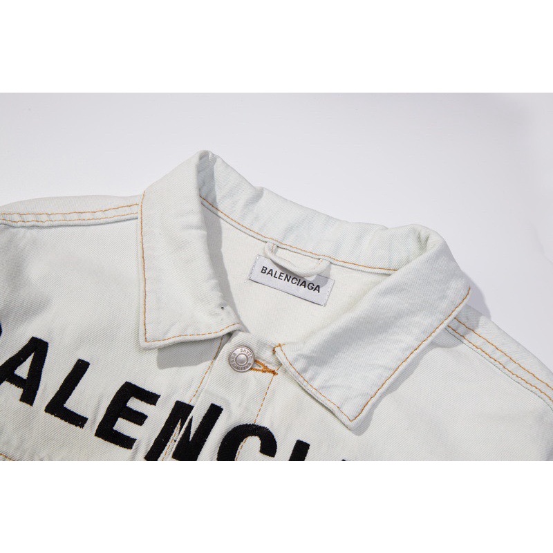 Áo Khoác denim In Chữ Ba-N88Cia 88-Trend Thời Trang Đường Phố Cá Tính