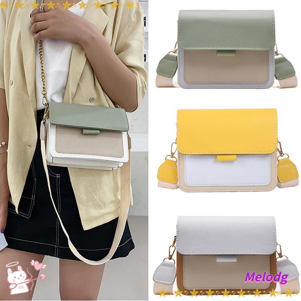 Túi Xách Đeo Chéo Vai Dây Mắt Xích Phối Màu Tương Phản Thanh Lịch