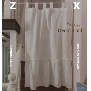 Rèm cửa sổ trắng nhún bèo vintage, màn cửa sổ decor trang trí phòng ngủ