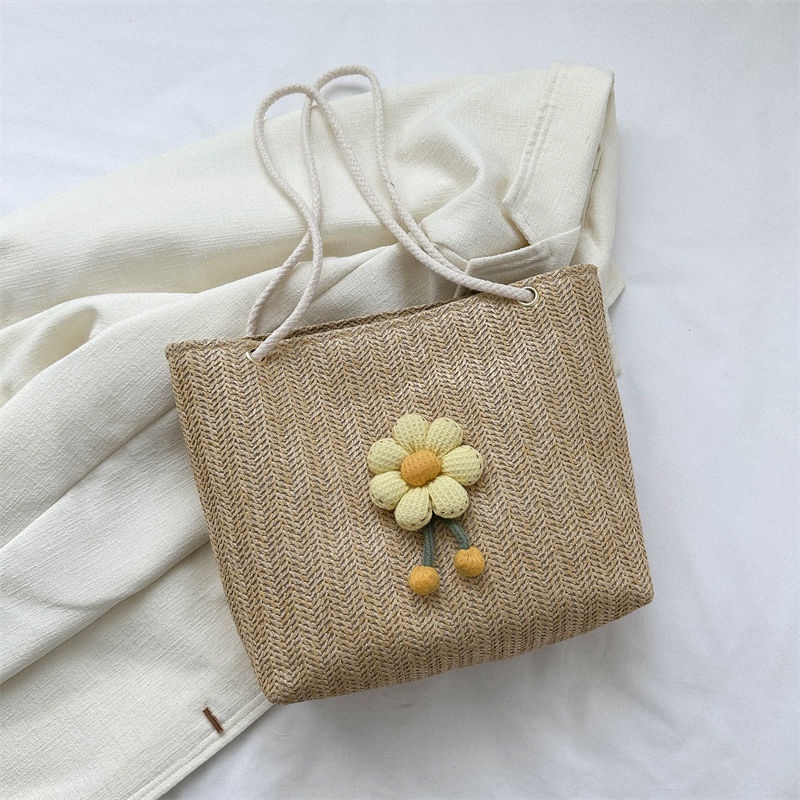 Túi Xách Đan Rơm Đeo Vai Sức Chứa Lớn Phong Cách Mới Dễ Phối Đồ Cho Nữ