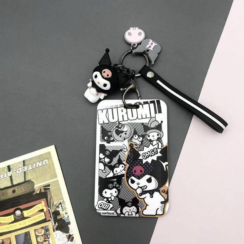 ⭐ iLado ⭐ Dây đeo bảng tên Kuromi xấu xa Thẻ tên Thẻ đeo tên dây đeo thẻ co rút thẻ sinh viên dễ thương Hoạt hình dây rút thẻ thẻ đeo học sinh bao đựng văn phòng phẩm giá sỉ