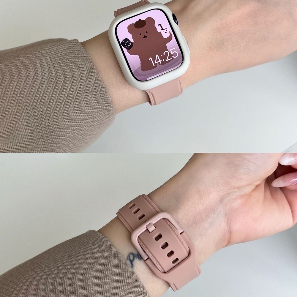 Dây Đeo Thay Thế Bằng Silicon Màu Kẹo Dễ Thương Cho iwatch8 generation 76543 se