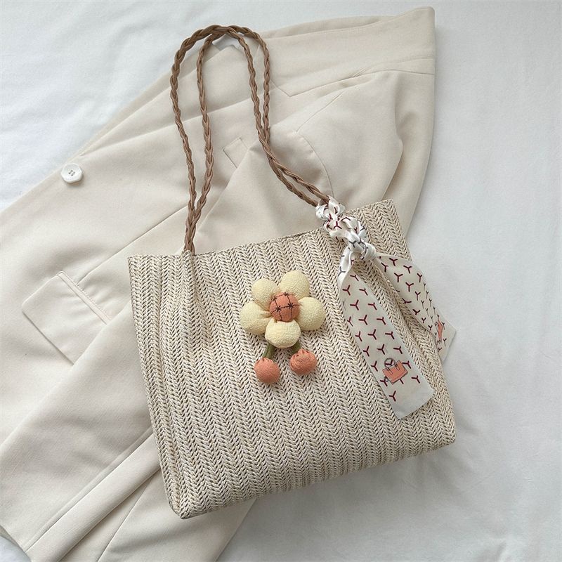 Niche Túi Xách Dệt Một Bên Vai Sức Chứa Lớn Phong Cách Mới Dành Cho Nữ Đi Chơi Kỳ Nghỉ