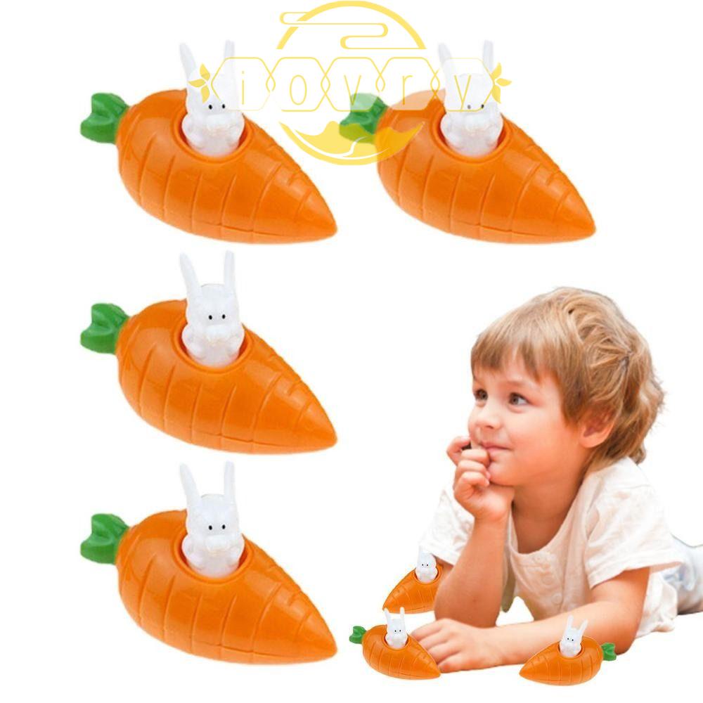 Bộ Đồ Chơi Xe Cà Rốt / Thỏ Mini Bằng Nhựa Vui Nhộn Cho Bé