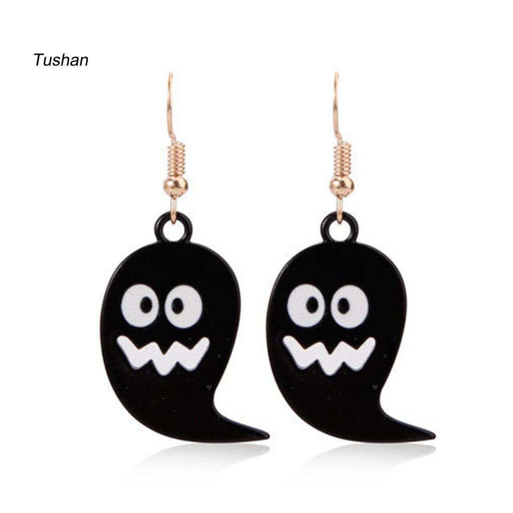 1 Đôi Bông Tai Hình Ma Bí Ngô Phong Cách Halloween Vui Nhộn