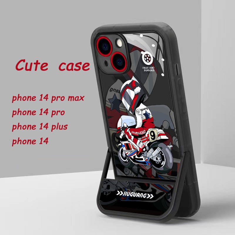 Ốp Điện Thoại TPU In Hoạt Hình Chống Vỡ Kèm Giá Đỡ Cho IPhone 14 13 Pro Max 11 12 Pro Max XS X XR SE 2020 6S 8 7 Plus