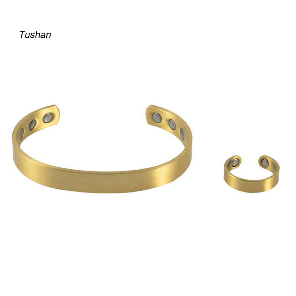 1 Bộ Vòng Tay Từ Tính Bằng Hợp Kim Màu Đen Chăm Sóc Sức Khỏe Điều Chỉnh Được