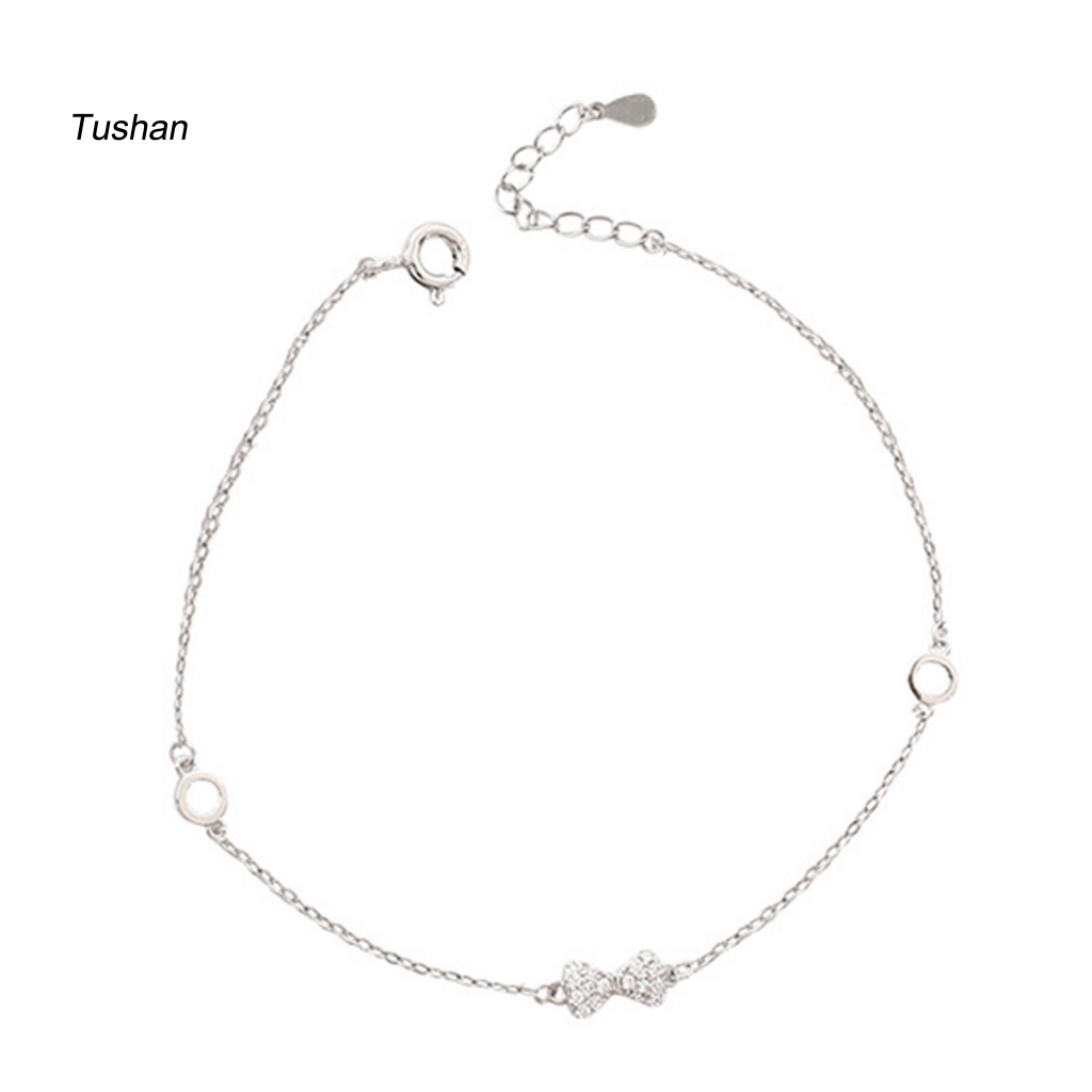 Vòng Đeo Tay Chuỗi Hạt Mặt Hình Nơ Bằng Đồng Đáng Yêu Cho Nữ