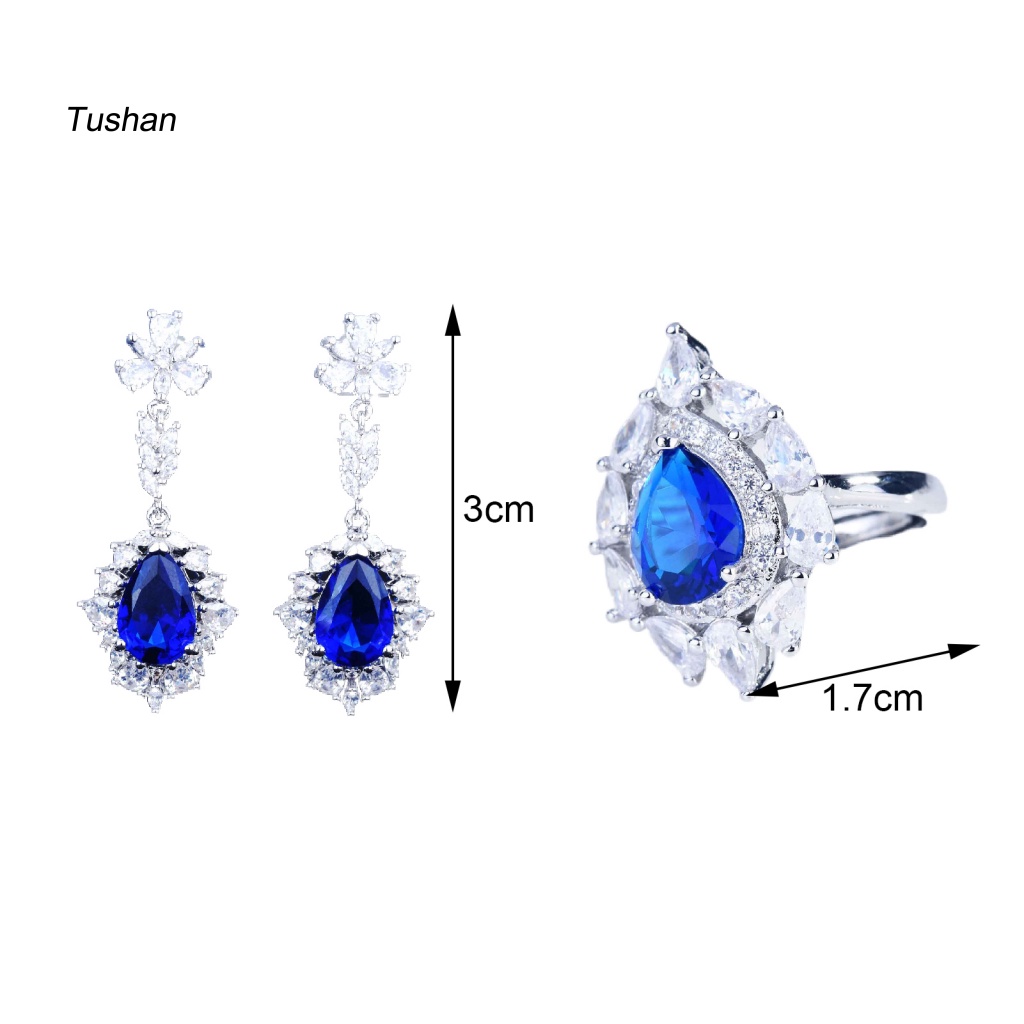 1 Mặt Dây Chuyền / Nhẫn / Bông Tai Bằng Đồng Hình Giọt Nước / Hoa Sang Trọng Thời Trang Dự Tiệc