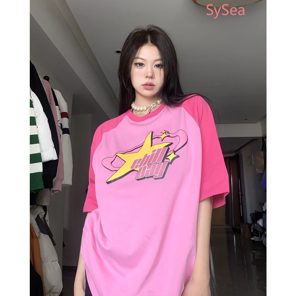 Áo Thun Tay Lỡ Cổ Tròn Dáng Rộng Thời Trang Mùa Hè Theo Phong Cách Mỹ Cho Nữ