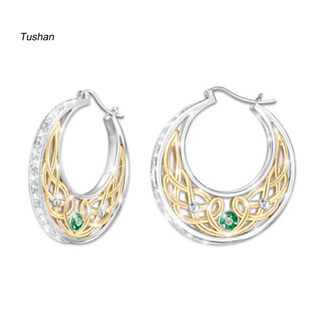 Khuyên Tai Nữ Hình Bông Hoa Đính Ngọc Thời Trang