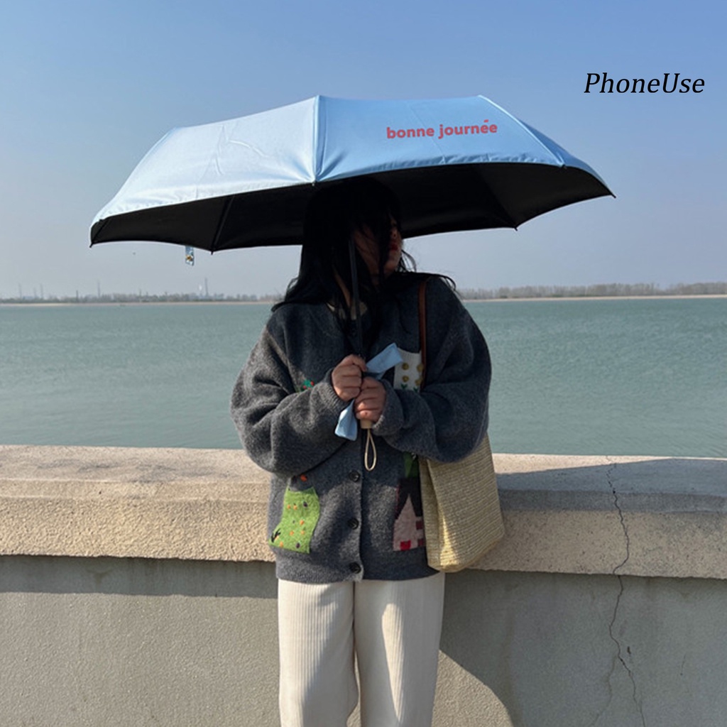 Dù Gấp Ba Khúc Chống Tia UV Ánh Sáng Đen Kiểu Pháp
