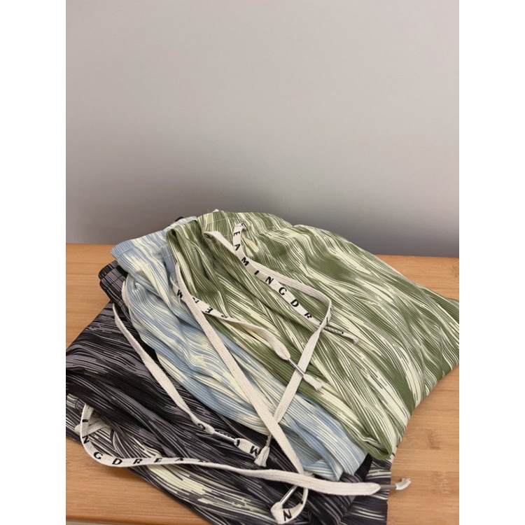 Quần Dài Lưng Cao Ống Rộng Vải Lụa Nhuộm Màu Thời Trang Mùa Hè Cho Nữ