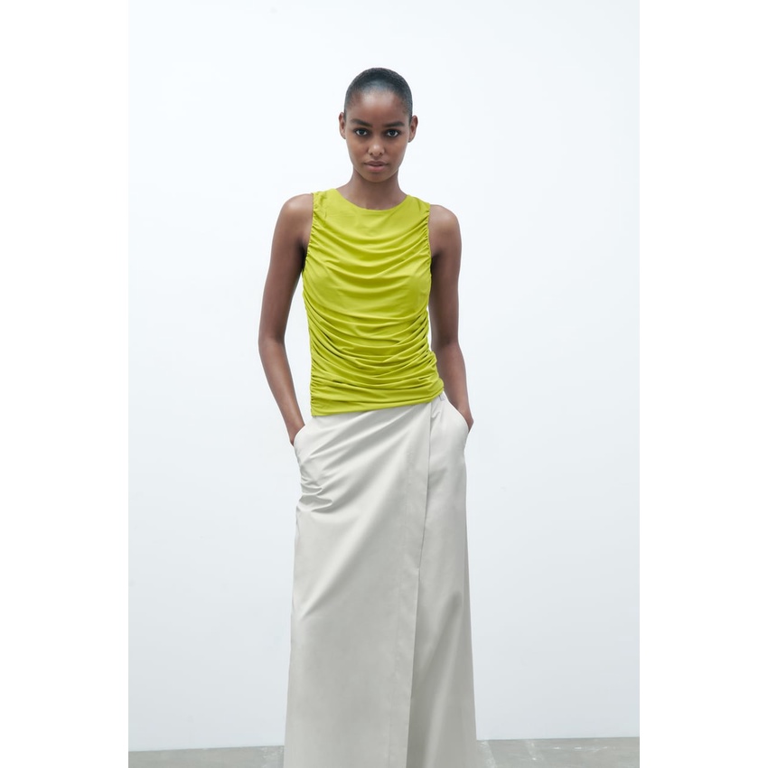 Áo ba lỗ xếp nếp Zara chính hãng