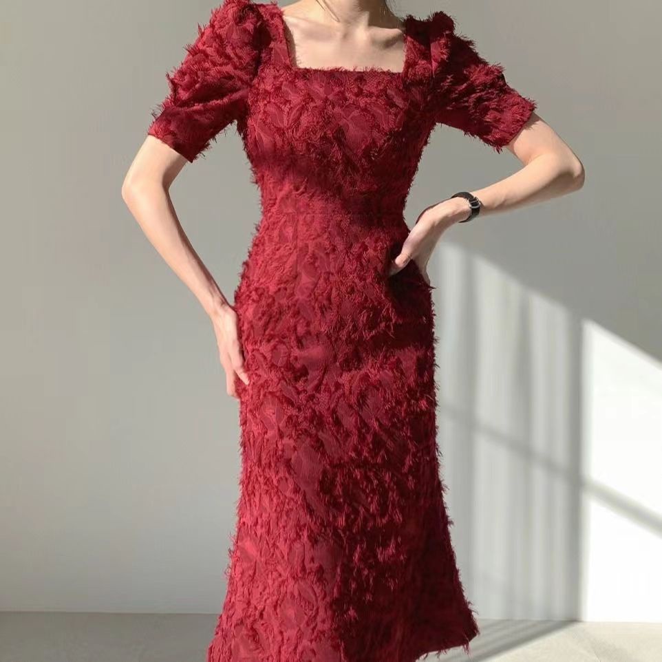 Đầm Hai Dây Mỏng Nhẹ Phối Tua Rua Phong Cách Hàn Quốc Cổ Điển Thời Trang Xuân Hè Cho Nữ