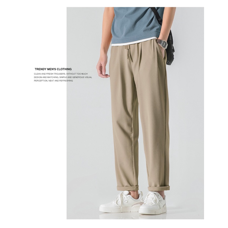 Quần Dài Thể Thao Ống Đứng Dây Rút Thời Trang Mùa Hè Cho Nam