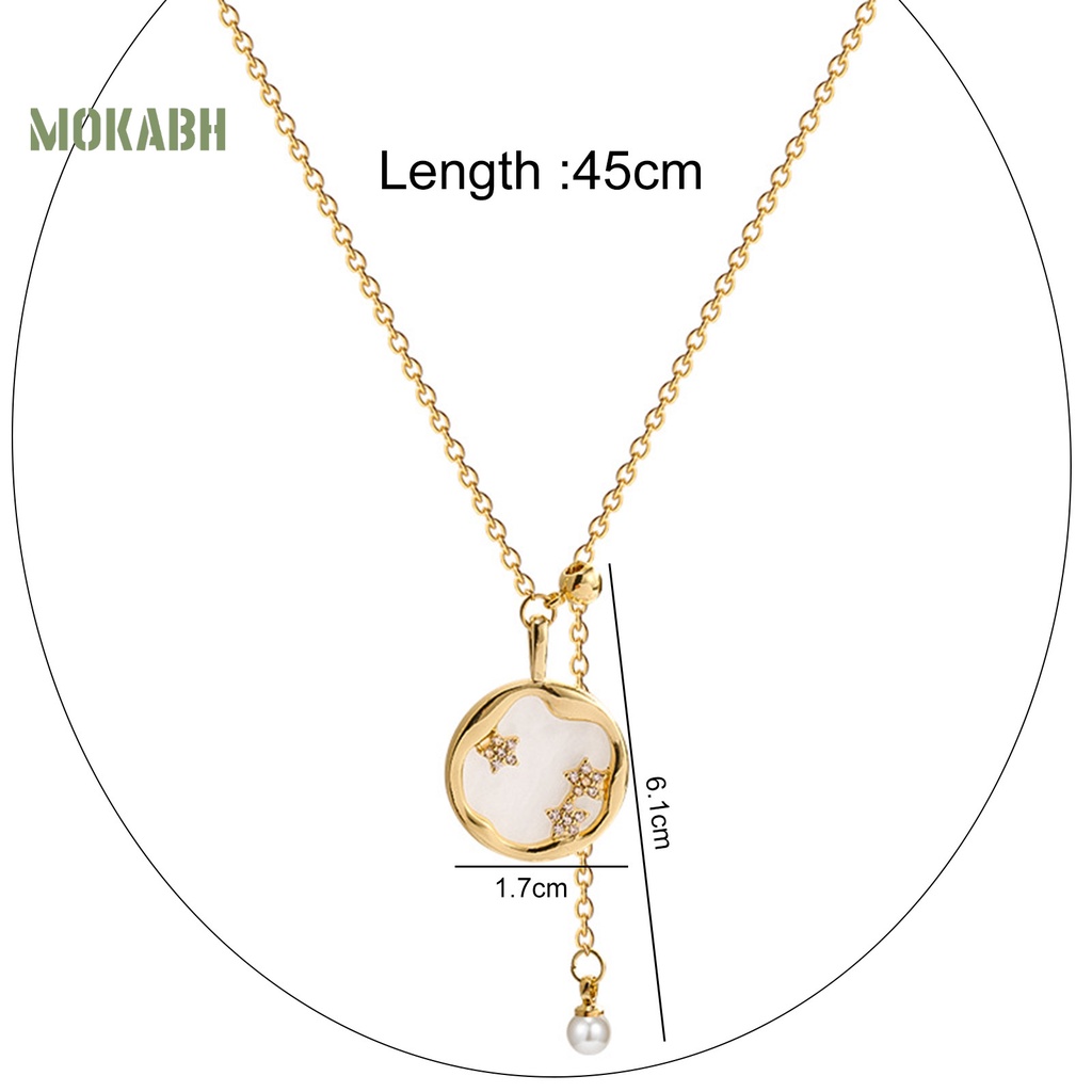 Vòng cổ Mặt Tròn Đính Ngọc Trai Nhân Tạo Thời Trang Dành Cho Nữ