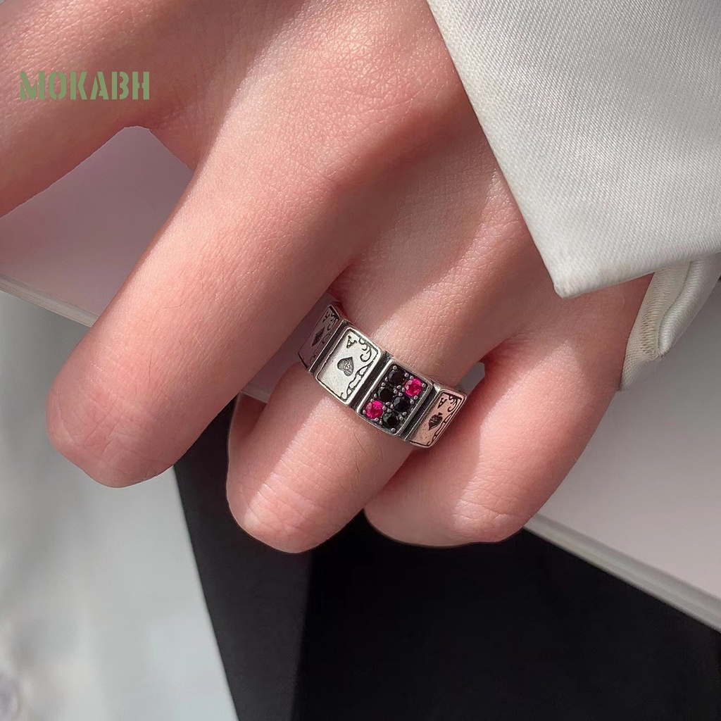 [Mới] Nhẫn Hở Đính Đá Zircon Kiểu Vintage Có Thể Điều Chỉnh Kích Thước