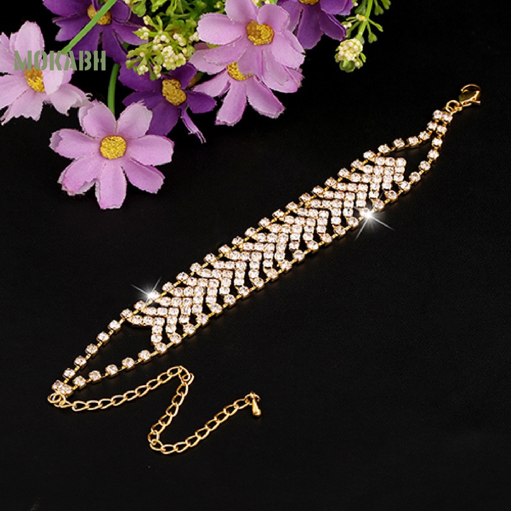 Vòng Đeo Tay Nhiều Lớp Bằng Hợp Kim Handmade Đính Đá Thời Trang Cho Nữ