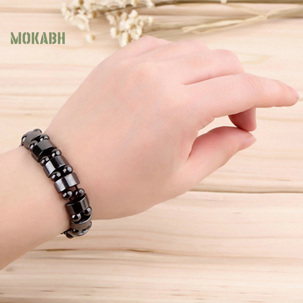 Vòng Tay Chuỗi Hạt Đá Hematite Màu Đen Thời Trang Cho Nam Và Nữ
