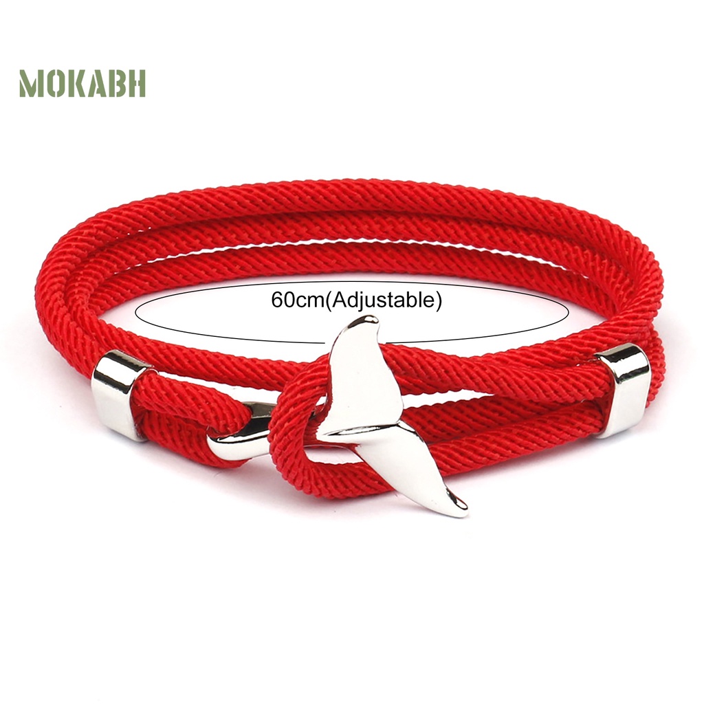 Vòng Tay Dây Thừng Nhiều Lớp Mặt Hình Cá Mập Có Thể Điều Chỉnh Cho Cặp Đôi