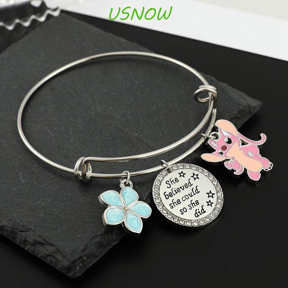 Vòng Tay Trang Sức Họa Tiết Hoạt Hình USNOW Dễ Thương Bắt Mắt|Vòng Tay Hoạt Hình Lilo &amp; Stitch Phong Cách Hàn Quốc