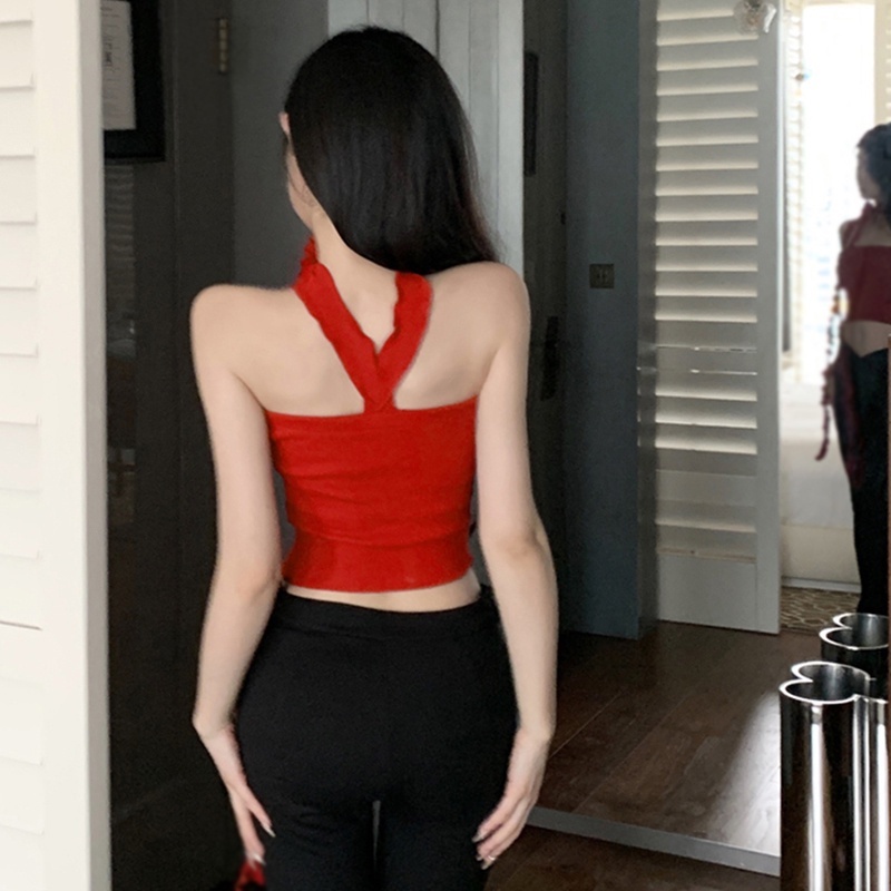 Áo Hai Dây Dệt Kim Họa Tiết Hoa Thời Trang Cho Nữ