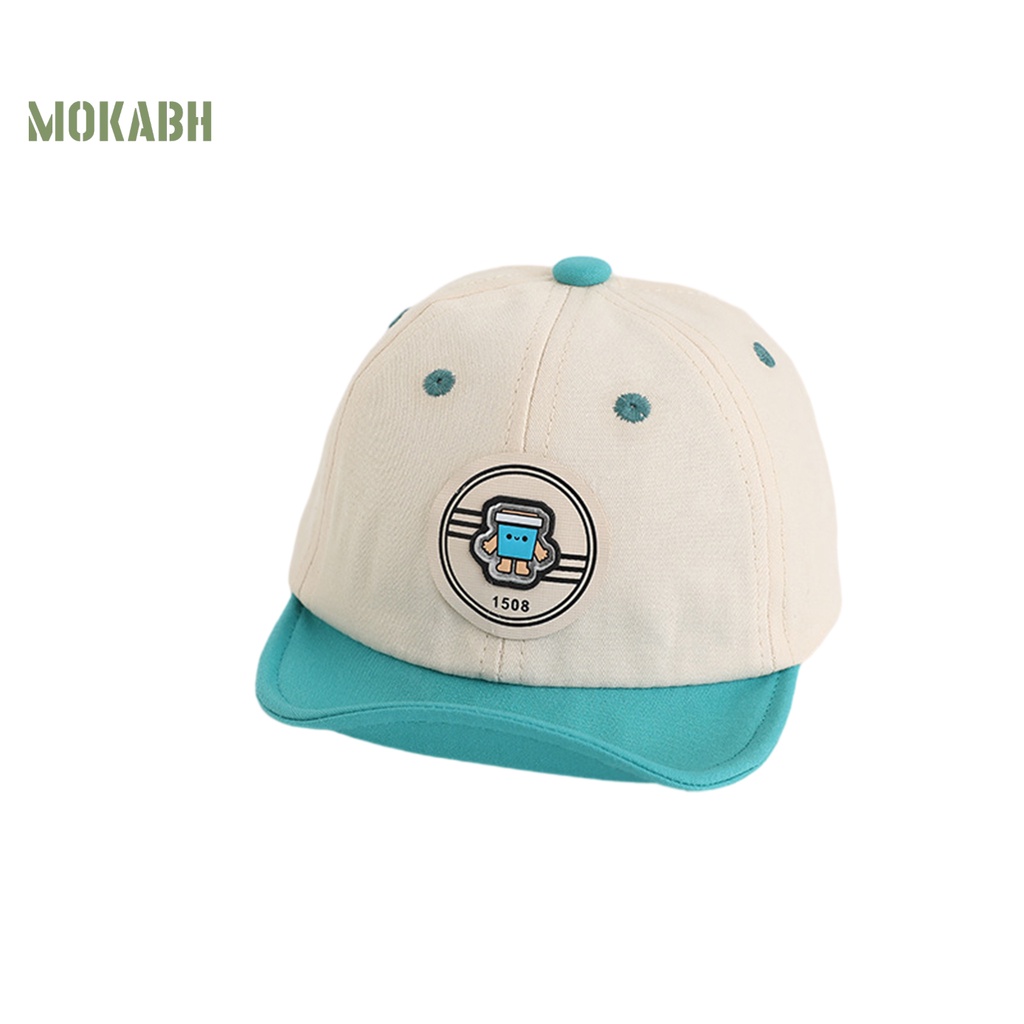 [Mok Abh] Mũ Bóng Chày Vành Tròn Mềm Mại Họa Tiết Hoạt Hình Phong Cách Hàn Quốc Có Thể Điều Chỉnh Kích Cỡ