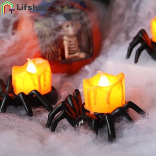 Đèn nến điện tử LED tạo hình nhện trang trí tiệc Halloween