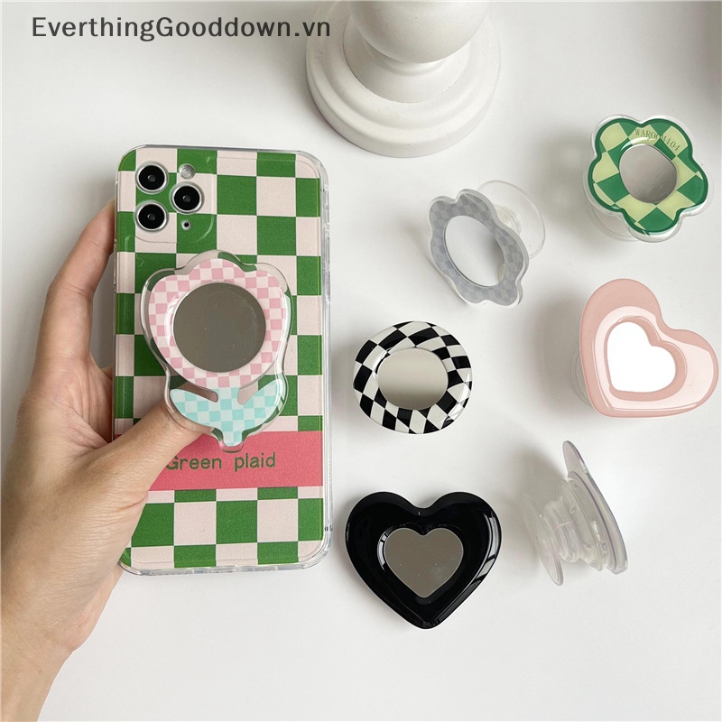 Everthinggooddown Ins Gương Cầm Tay Hình Trái Tim Có Thể Gập Lại Co Giãn Có Thể Gập Lại Ổ Cắm Điện Thoại Thông Dụng