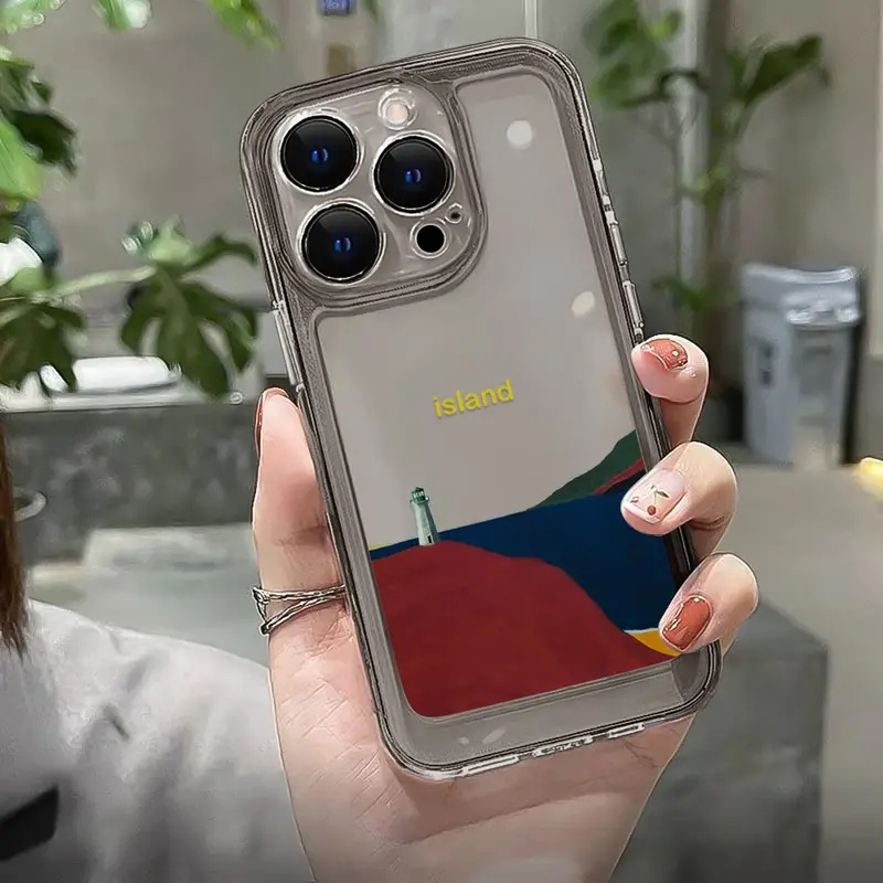 Ốp Điện Thoại TPU Mềm Trong Suốt Chống Sốc Nút Bấm Độc Đáo Cho IPhone 11 14 13 12 Pro Max XS X XR 7 + 8 6 6S Plus Sự Bảo Vệ