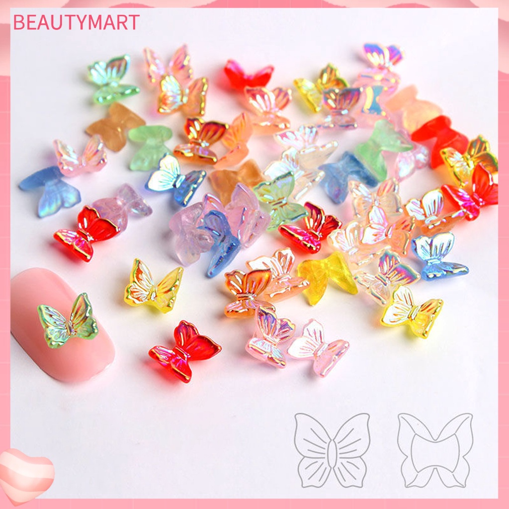 Set 100 Bươm Bướm 3D Nhiều Màu Sắc Dùng Trang Trí Móng Tay Nghệ Thuật
