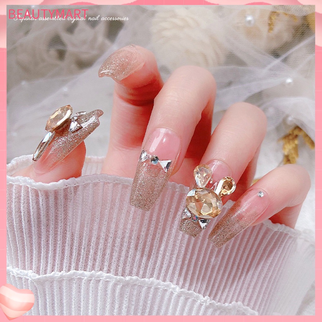 Set 6 Phụ Kiện Đính Trang Trí Móng Tay Lấp Lánh Chống Rơi DIY