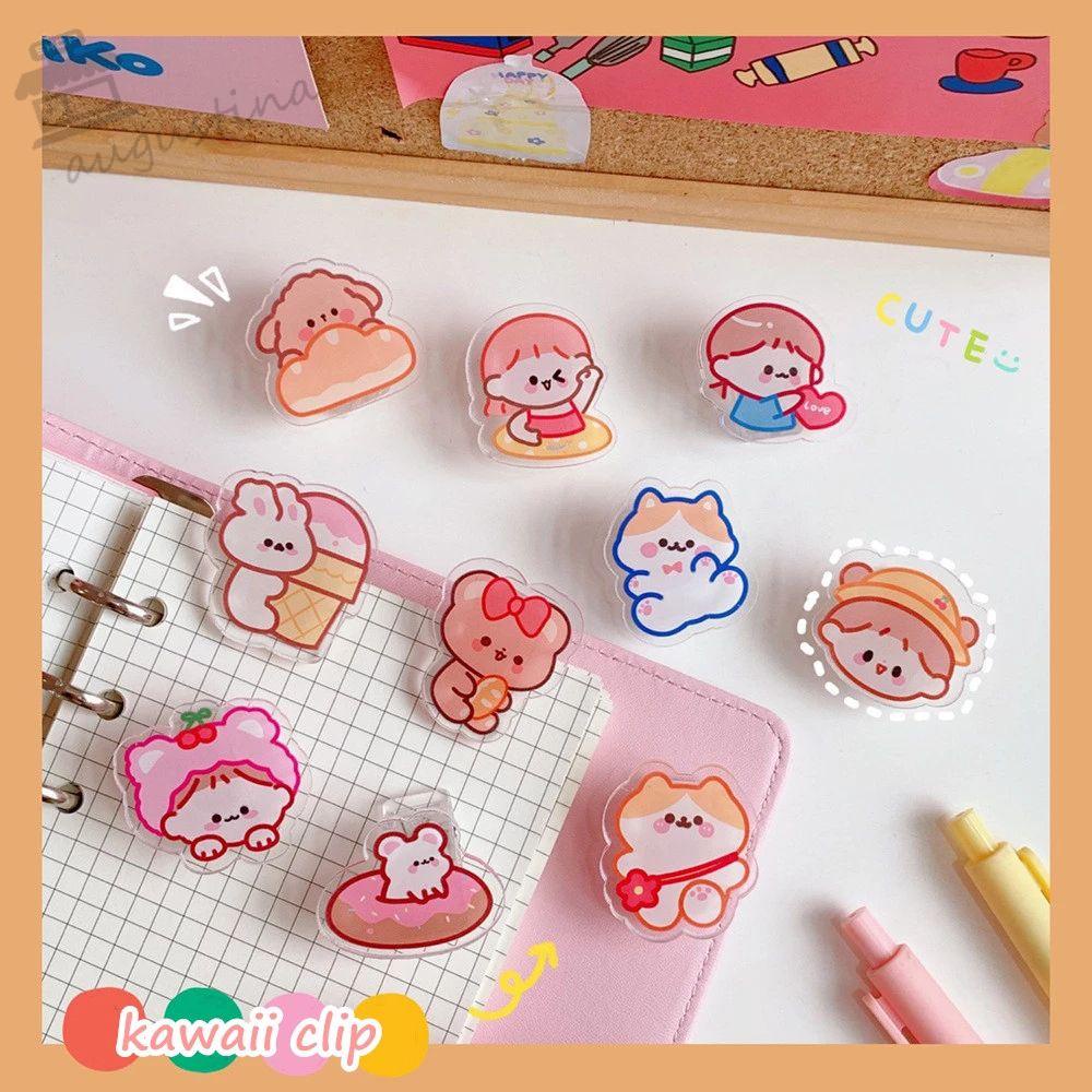 Kẹp Giữ Sách Trong Suốt In Chữ AUGUSTINA Để Bàn Trang Trí Sắp Xếp Gọn Gàng