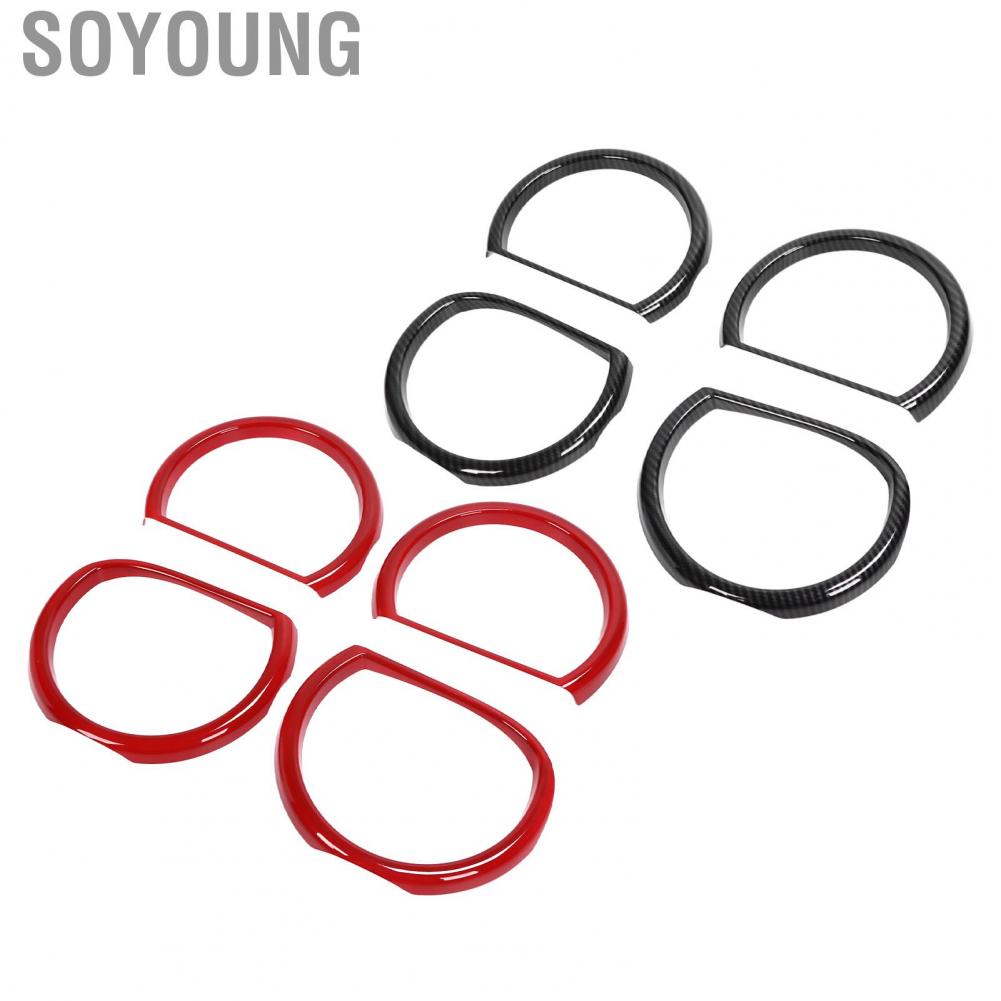 Soyoung Headlight Trim UV Proof Sturdy  Fade Headlamp Cover Rustproof Impact Resistant Replacement for Dodge Challenger 2015‑2021