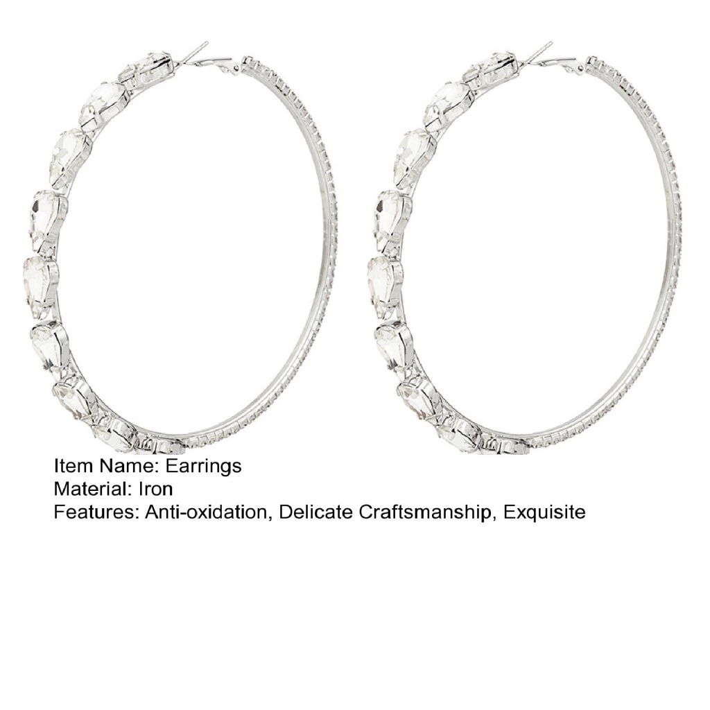 1 Đôi Bông Tai Hình Tròn Lớn Màu Sáng