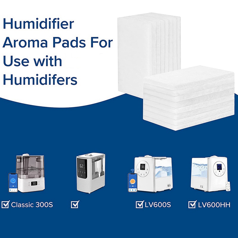 Bộ 10 Miếng Lọc + 10 Miếng Đệm Hấp Thụ Độ Ẩm Thay Thế Cho Máy Tạo Độ Ẩm LEVOIT