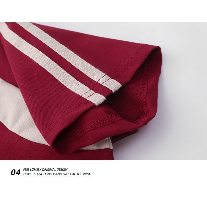 Áo thun ZWQFP cotton tay raglan họa tiết 3 sọc thời trang dành cho nữ