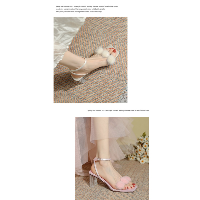 BEIJIANI Giày Sandal Cao Gót 7.5cm Quai Trong Suốt Thời Trang Mùa Hè Dành Cho Nữ