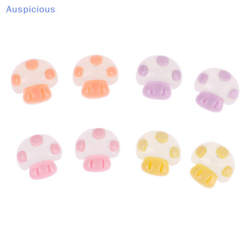 Set 10 Nấm Nhựa Resin Dạ Quang Dễ Thương Trang Trí Điện Thoại