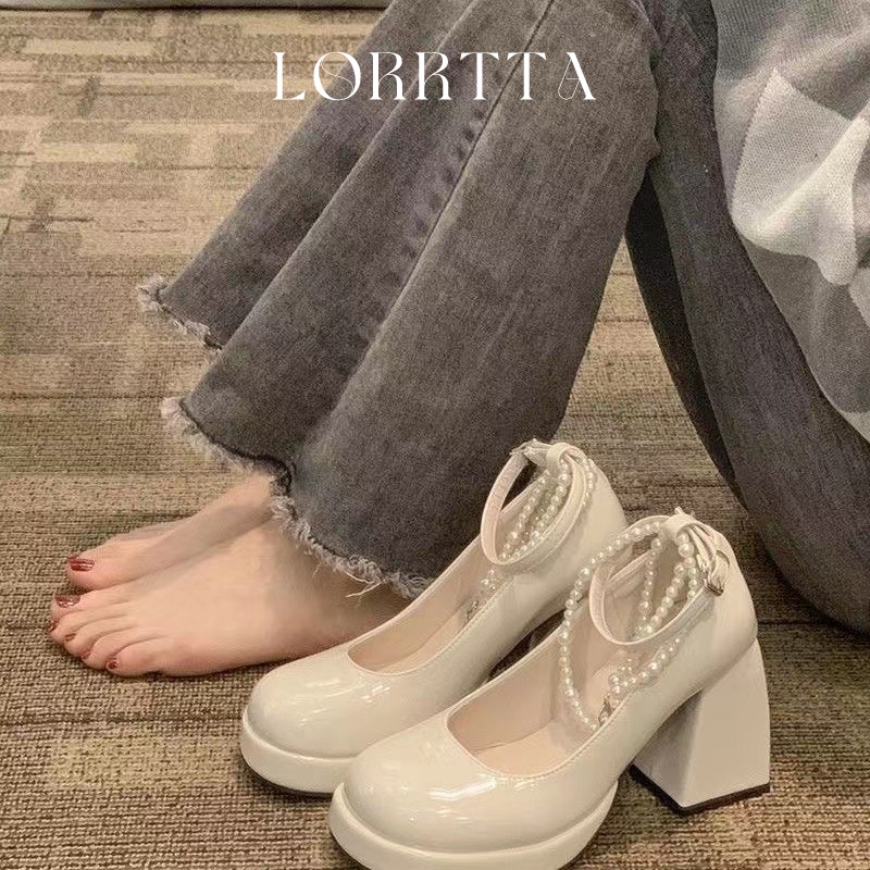 Giày búp bê cao gót LIAOYUE 23Z23060302 phong cách lolita gót đại đính tinh thể thời trang 2023 cho nữ