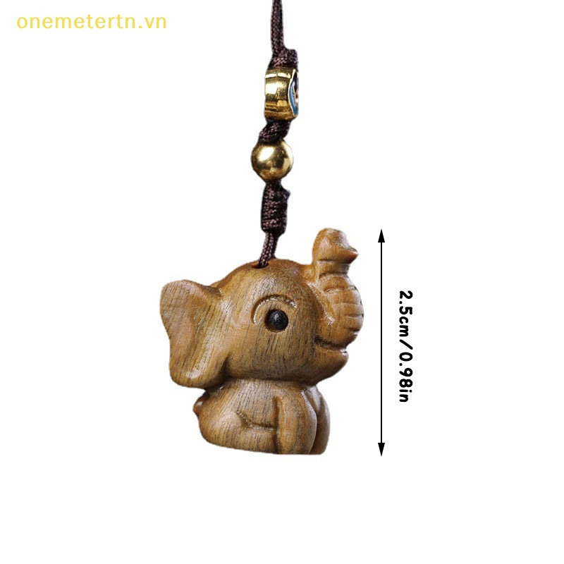 Mặt Dây Chuyền Khắc Hình Chú Voi Nhỏ Xinh Tự Nhiên DIY